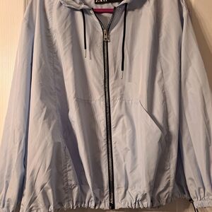 Zara Sky Blue Hooded Utility Jacket